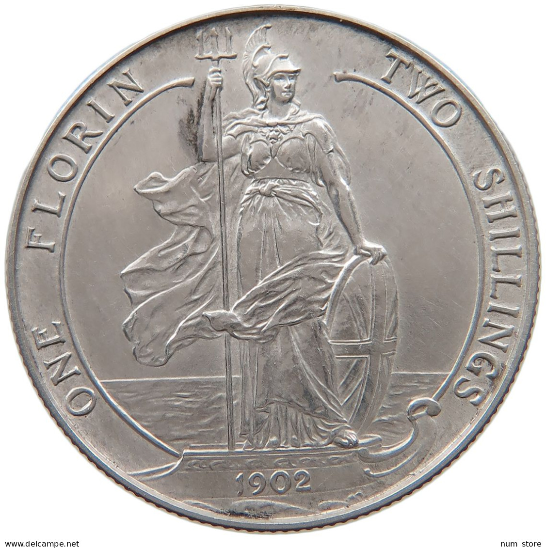 GREAT BRITAIN FLORIN 1902 Edward VII., 1901 - 1910 #t159 0195 - J. 1 Florin / 2 Schillings