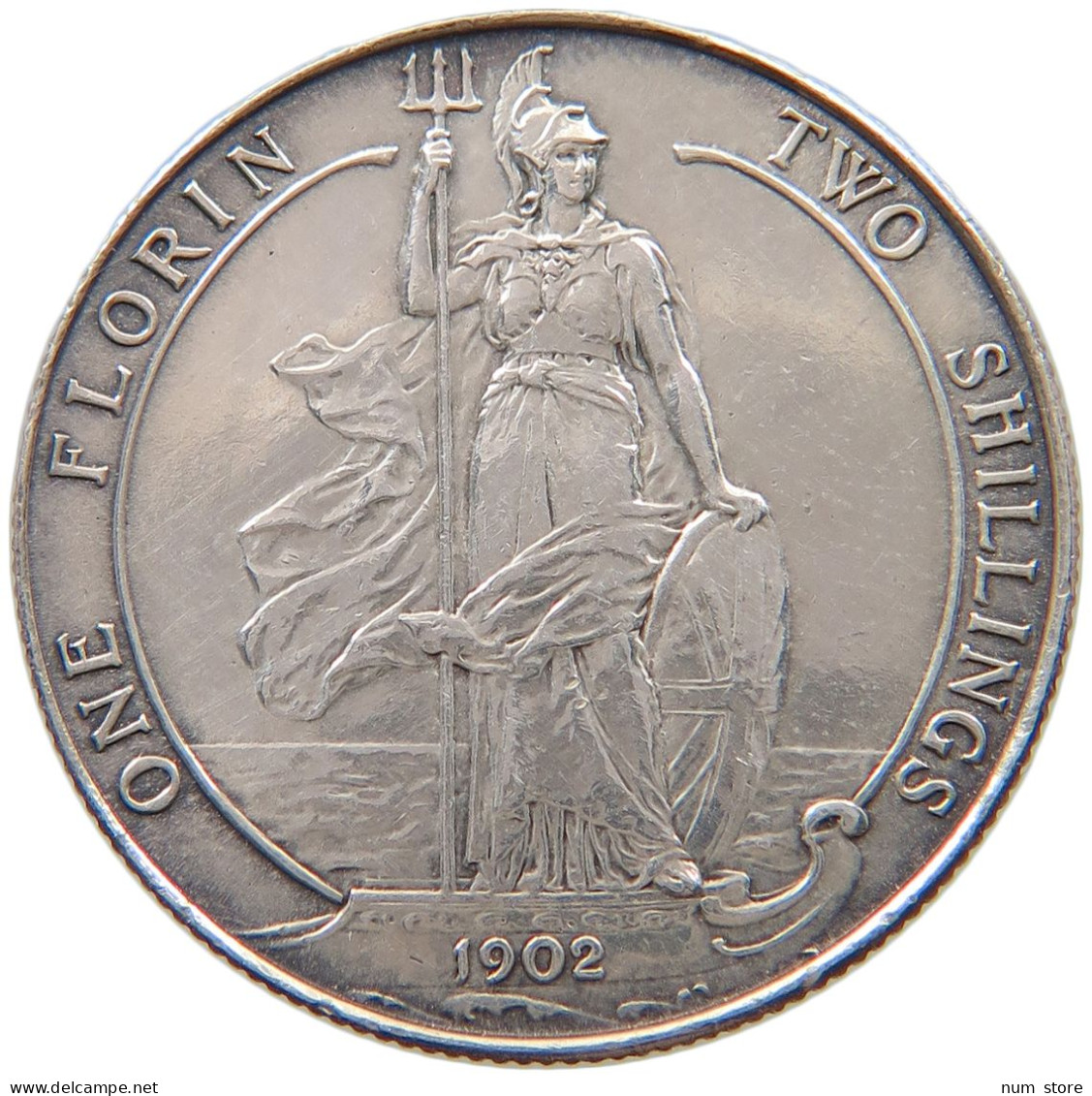 GREAT BRITAIN FLORIN 1902 Edward VII., 1901 - 1910 #t107 0265 - J. 1 Florin / 2 Schillings