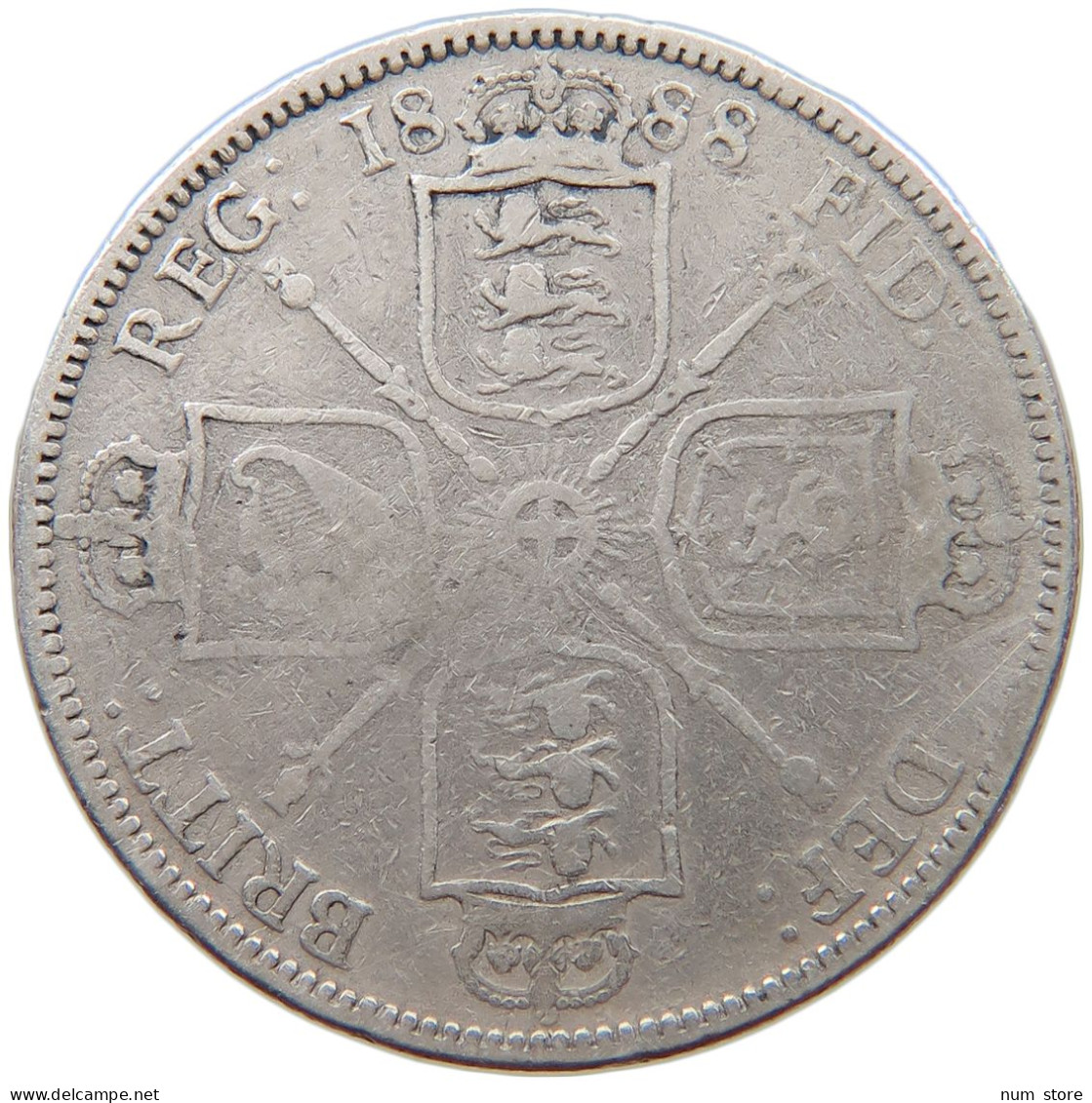 GREAT BRITAIN FLORIN 1888 Victoria 1837-1901 #c068 0347 - J. 1 Florin / 2 Schilling