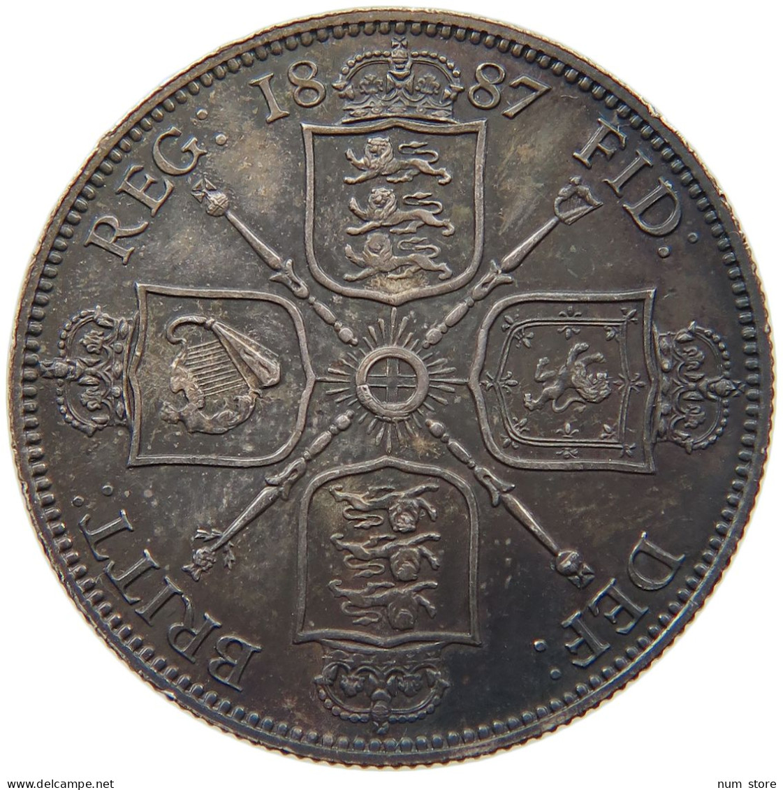 GREAT BRITAIN FLORIN 1887 Victoria 1837-1901 FLORIN 1887 PROOF VERY RARE #t139 0163 - J. 1 Florin / 2 Shillings