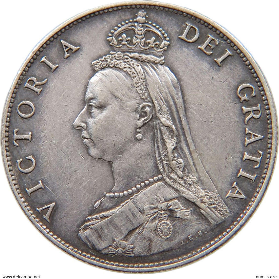 GREAT BRITAIN FLORIN 1887 Victoria 1837-1901 #t121 0089 - J. 1 Florin / 2 Shillings