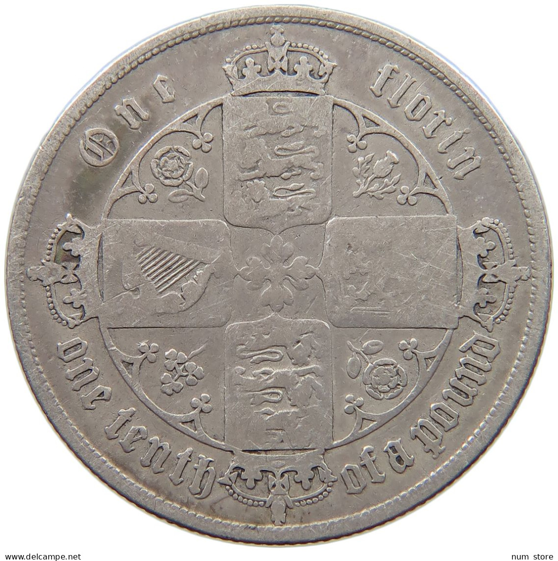 GREAT BRITAIN FLORIN 1855 Victoria 1837-1901 #c049 0249 - J. 1 Florin / 2 Shillings