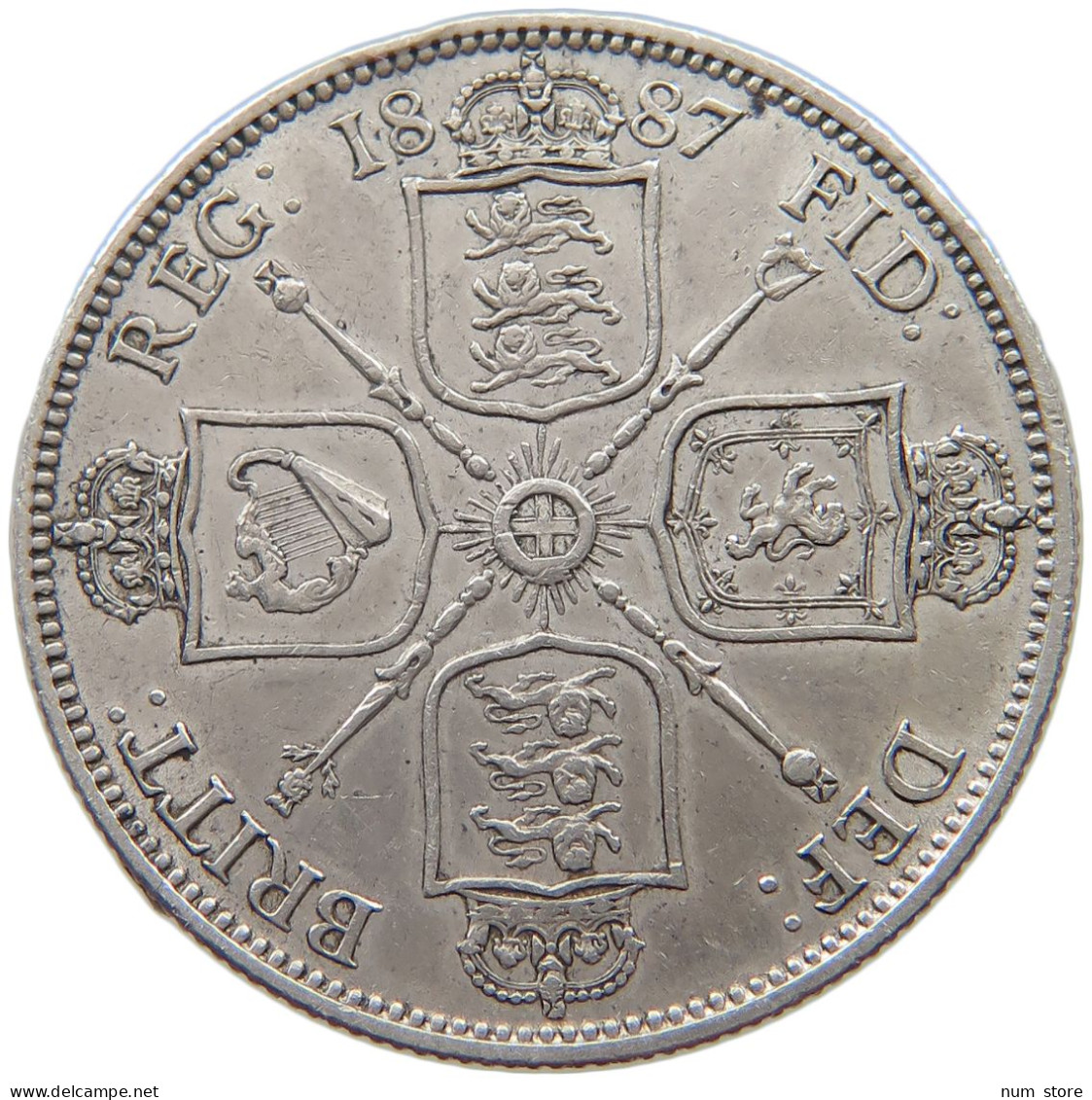 GREAT BRITAIN FLORIN 1887 Victoria 1837-1901 #a003 0175 - J. 1 Florin / 2 Shillings