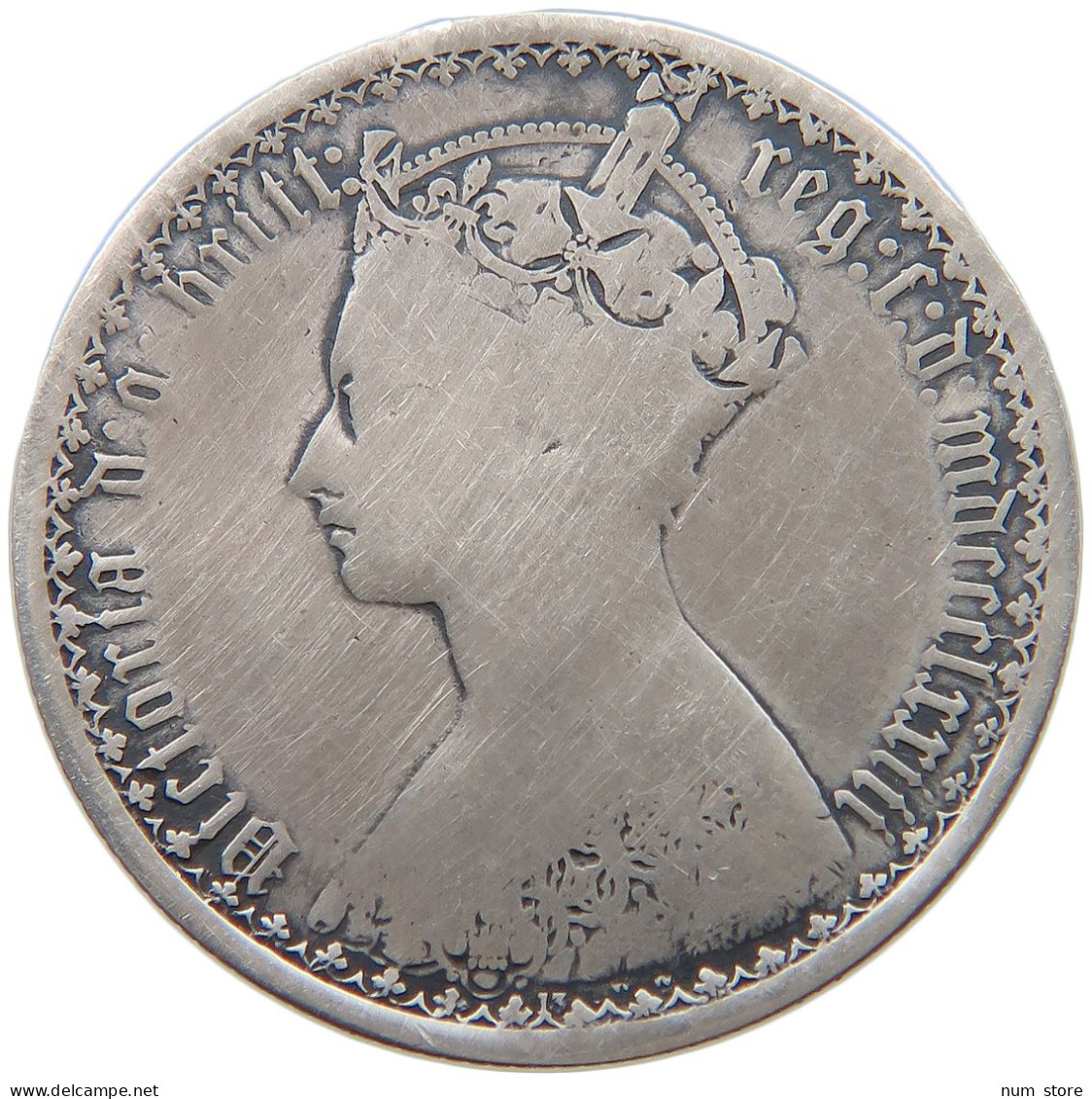 GREAT BRITAIN FLORIN 1873 Victoria 1837-1901 #t094 0249 - J. 1 Florin / 2 Shillings