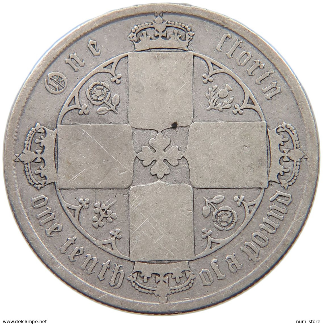 GREAT BRITAIN FLORIN 1873 Victoria 1837-1901 #c009 0387 - J. 1 Florin / 2 Schilling