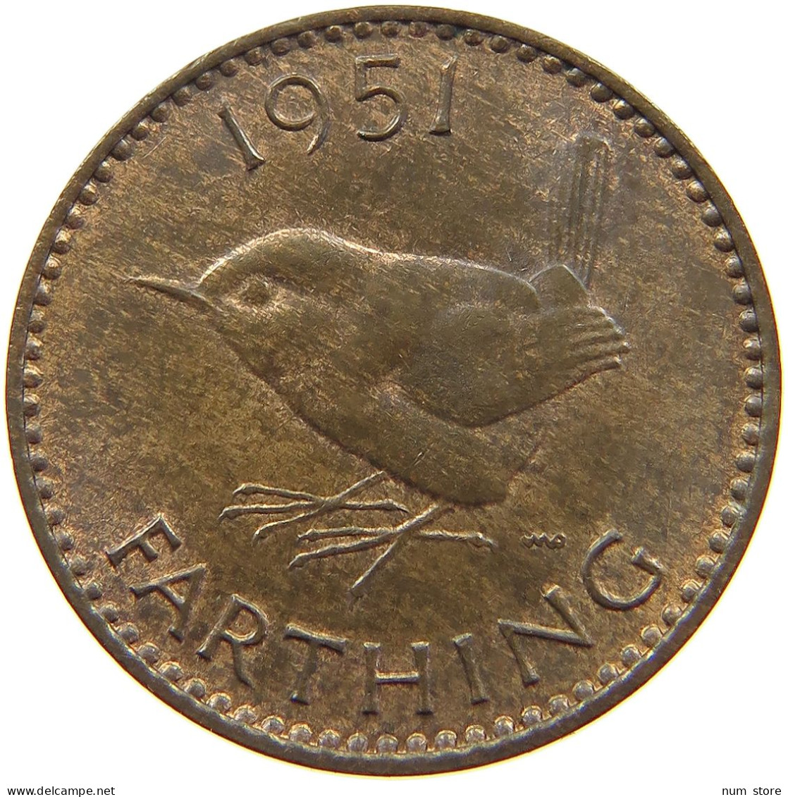 GREAT BRITAIN FARTHING 1951 George VI. (1936-1952) #a012 0067 - B. 1 Farthing