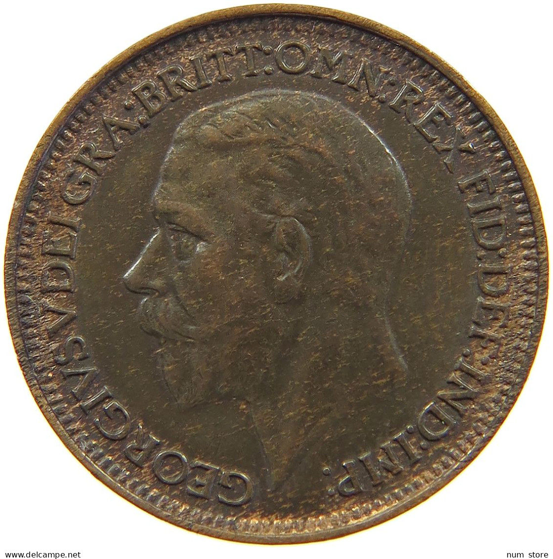 GREAT BRITAIN FARTHING 1929 George V. (1910-1936) #a012 0023 - B. 1 Farthing