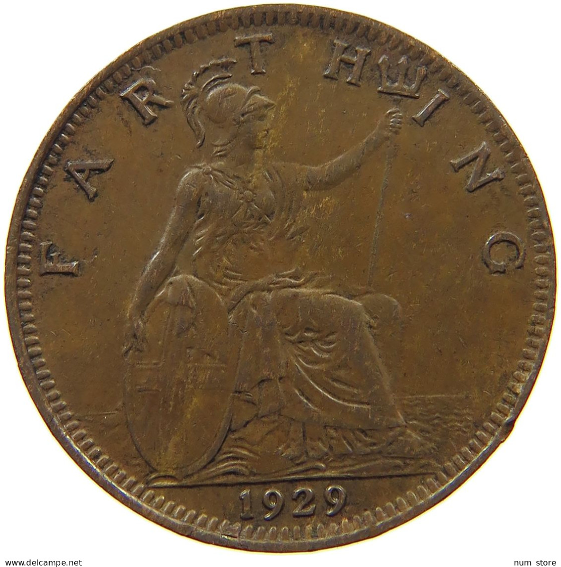 GREAT BRITAIN FARTHING 1929 George V. (1910-1936) #a093 0497 - B. 1 Farthing