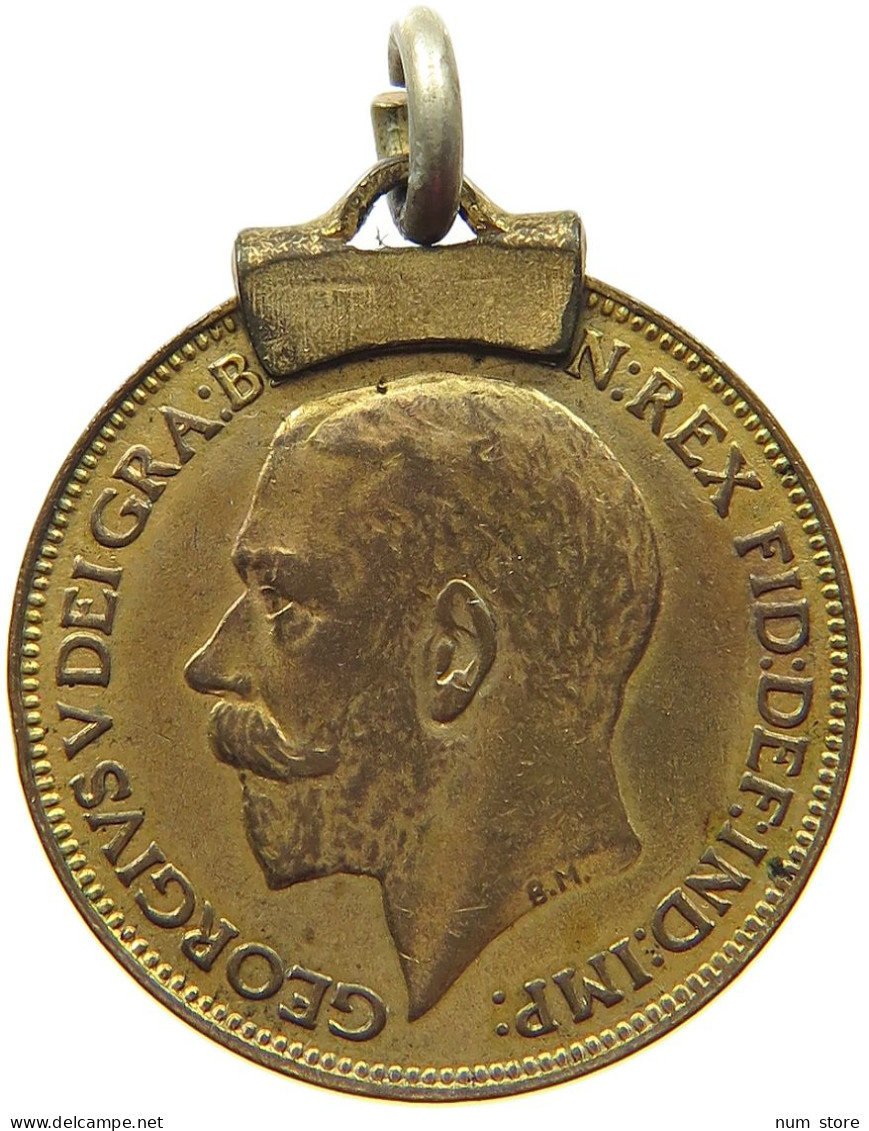 GREAT BRITAIN FARTHING 1922 George V. (1910-1936) GOLD PLATED #s045 0391 - B. 1 Farthing