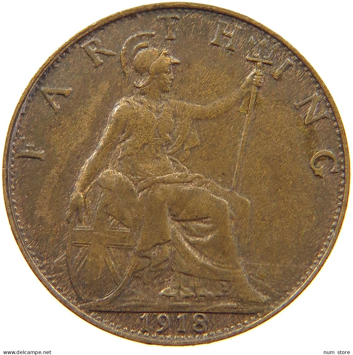 GREAT BRITAIN FARTHING 1918 George V. (1910-1936) #a011 1015 - B. 1 Farthing