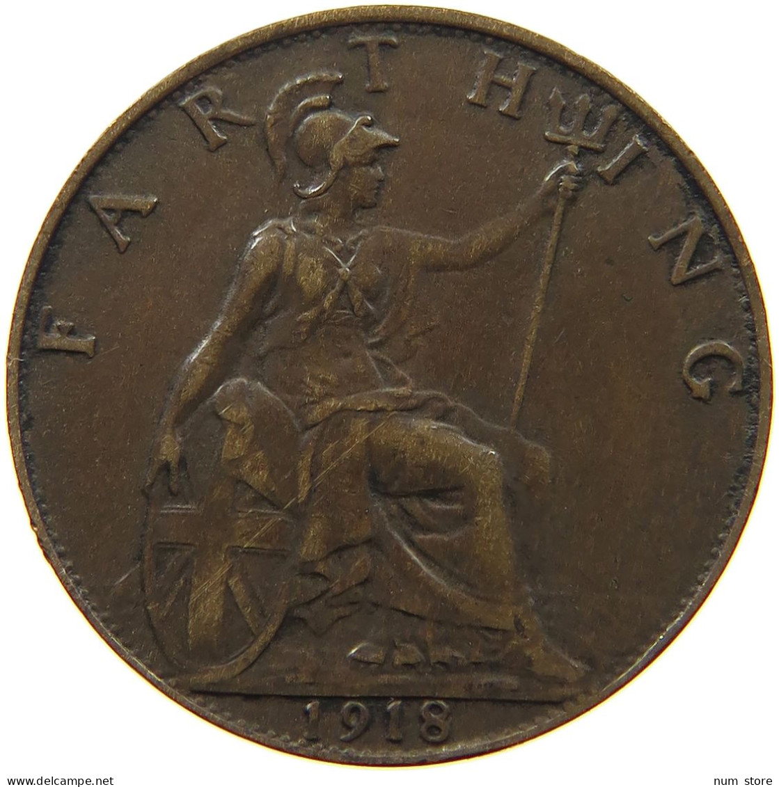 GREAT BRITAIN FARTHING 1918 George V. (1910-1936) #a093 0489 - B. 1 Farthing