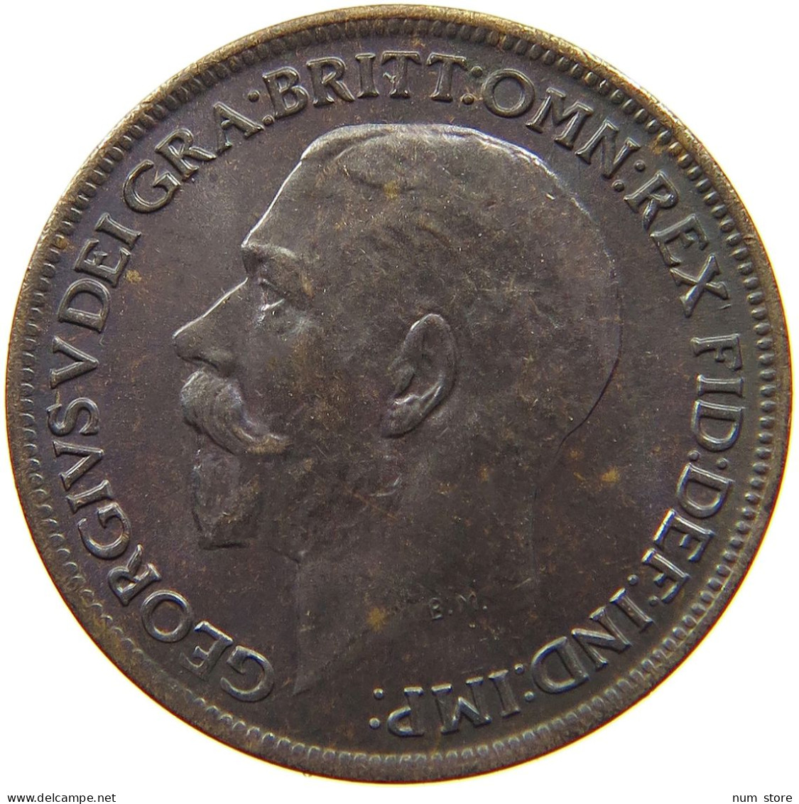 GREAT BRITAIN FARTHING 1917 George V. (1910-1936) #t058 0555 - B. 1 Farthing