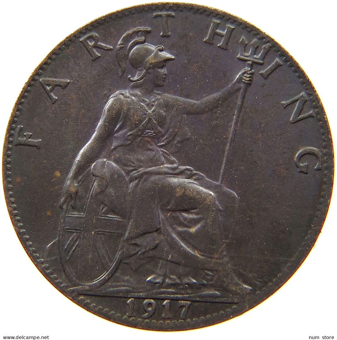 GREAT BRITAIN FARTHING 1917 George V. (1910-1936) #t058 0555 - B. 1 Farthing