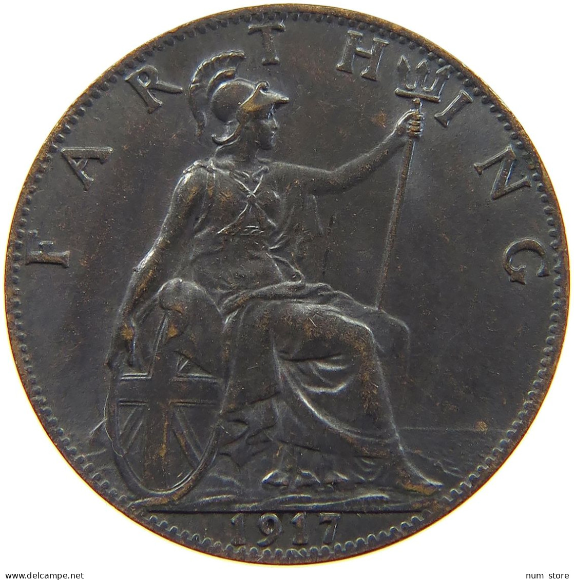 GREAT BRITAIN FARTHING 1917 George V. (1910-1936) #a011 1057 - B. 1 Farthing