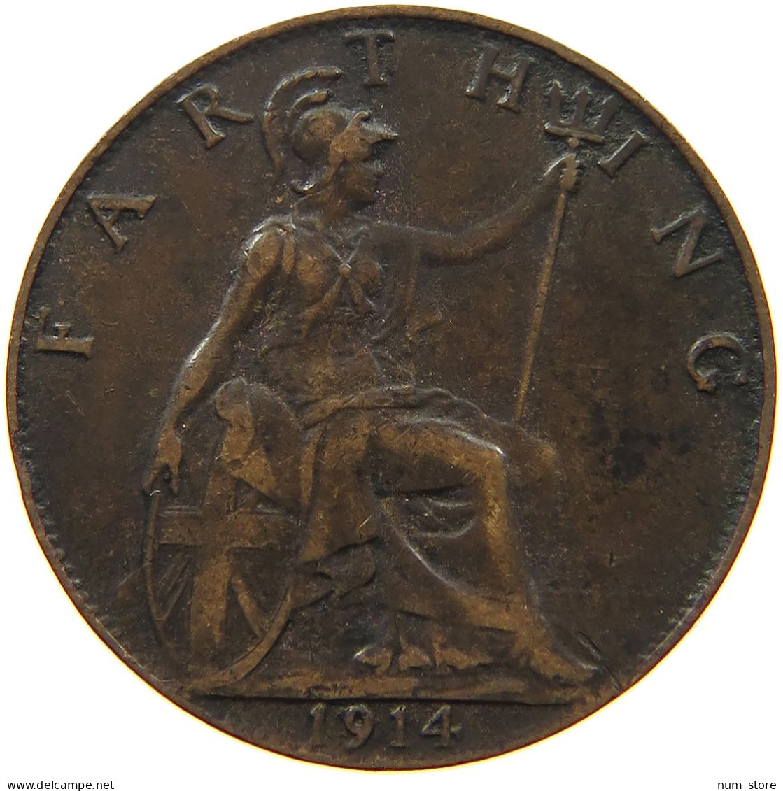 GREAT BRITAIN FARTHING 1914 George V. (1910-1936) #a093 0481 - B. 1 Farthing