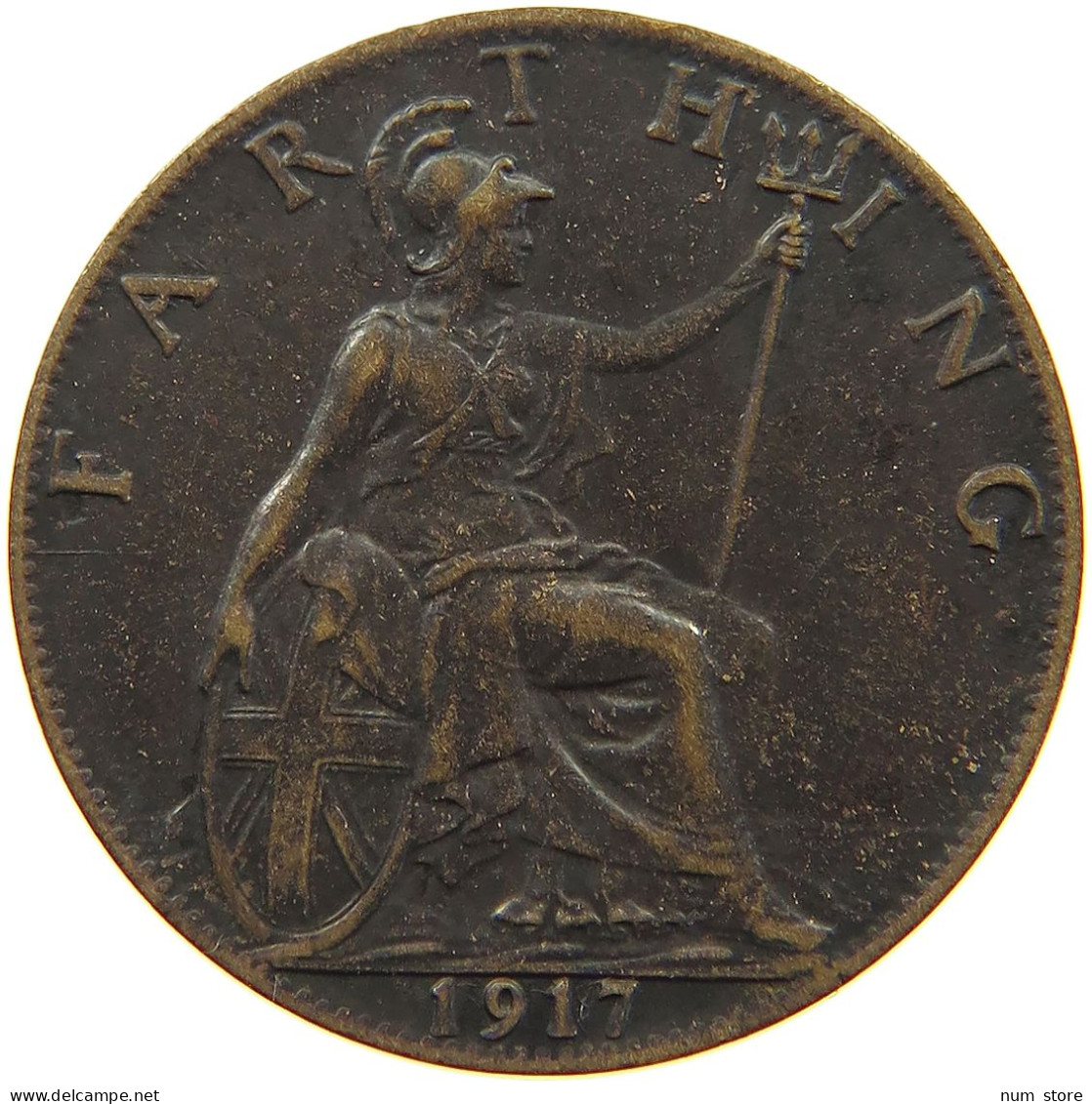 GREAT BRITAIN FARTHING 1917 George V. (1910-1936) #a011 1025 - B. 1 Farthing