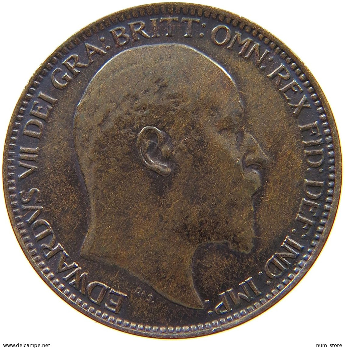 GREAT BRITAIN FARTHING 1909 Edward VII., 1901 - 1910 #t107 0167 - B. 1 Farthing