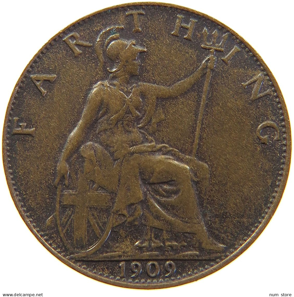 GREAT BRITAIN FARTHING 1909 Edward VII., 1901 - 1910 #c063 0273 - B. 1 Farthing
