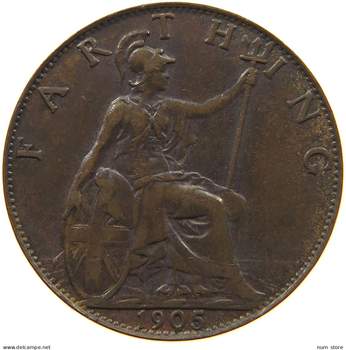 GREAT BRITAIN FARTHING 1905 Edward VII., 1901 - 1910 #c011 0235 - B. 1 Farthing