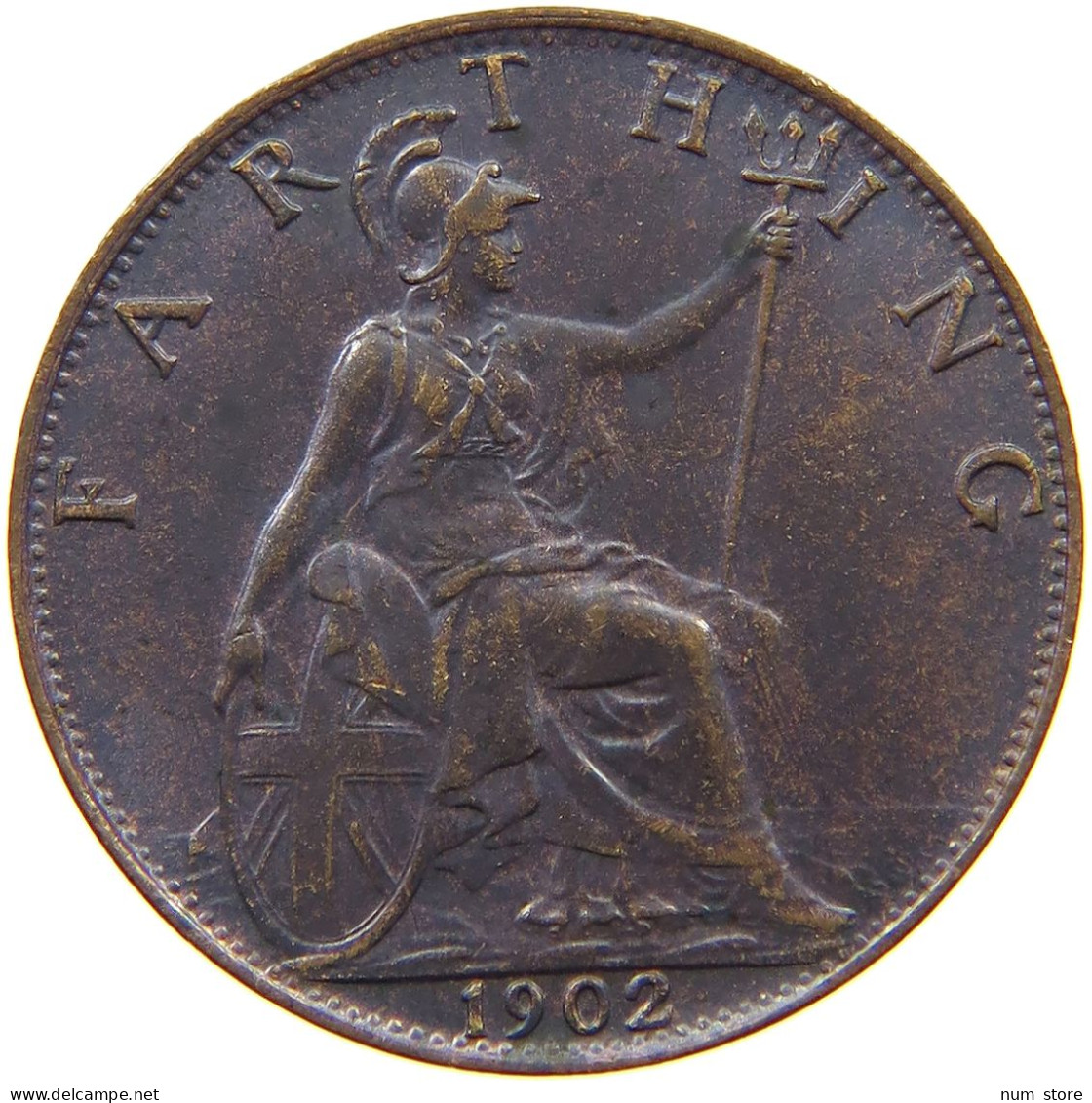 GREAT BRITAIN FARTHING 1902 Edward VII., 1901 - 1910 #s055 0121 - B. 1 Farthing