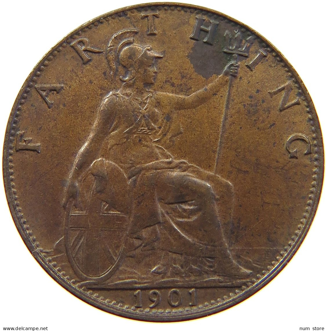 GREAT BRITAIN FARTHING 1901 Victoria 1837-1901 #s012 0331 - B. 1 Farthing