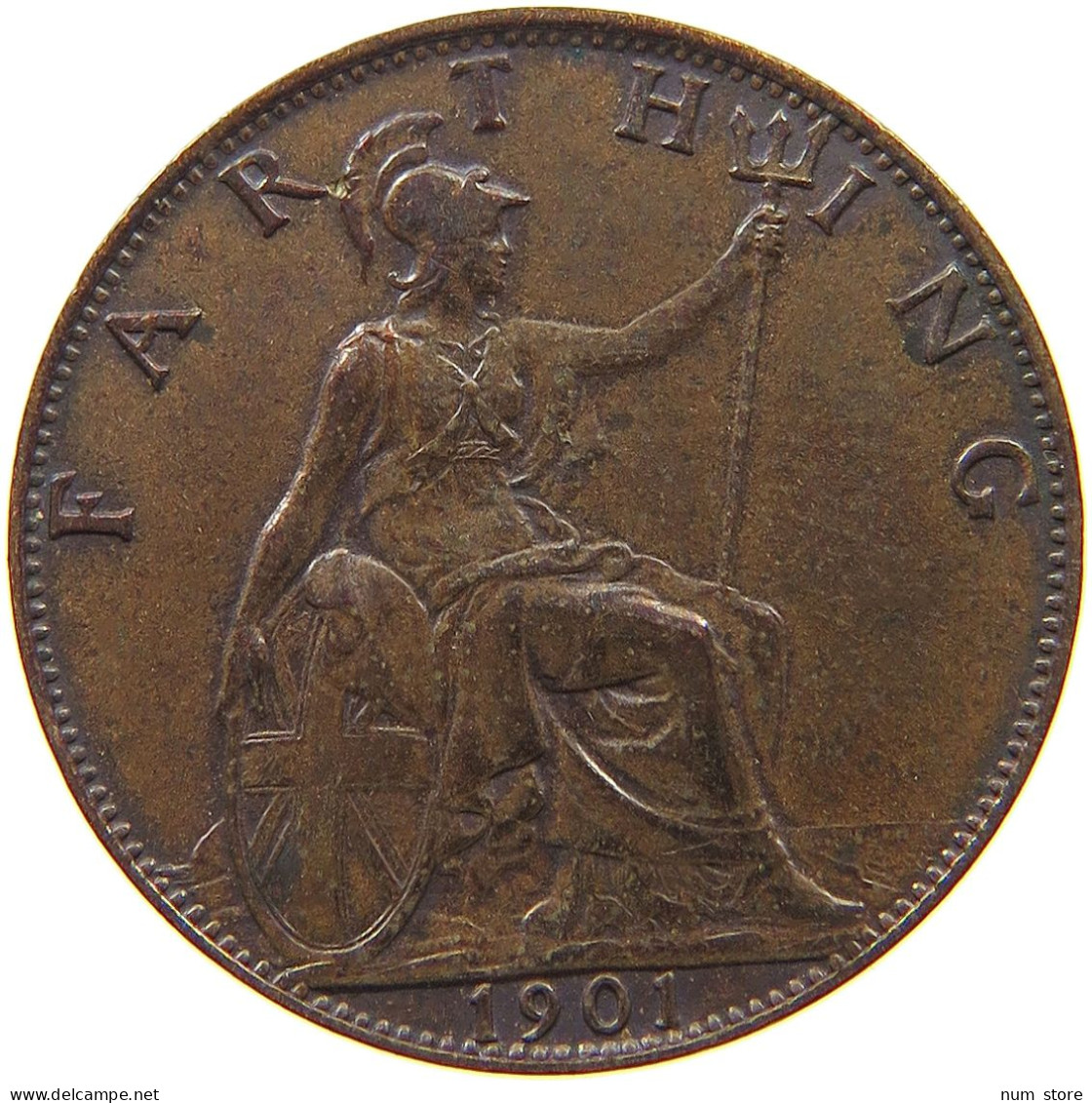 GREAT BRITAIN FARTHING 1901 Victoria 1837-1901 #t107 0171 - B. 1 Farthing