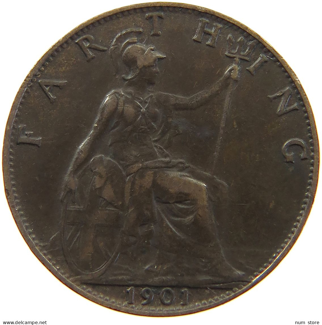 GREAT BRITAIN FARTHING 1901 Victoria 1837-1901 #a011 0987 - B. 1 Farthing