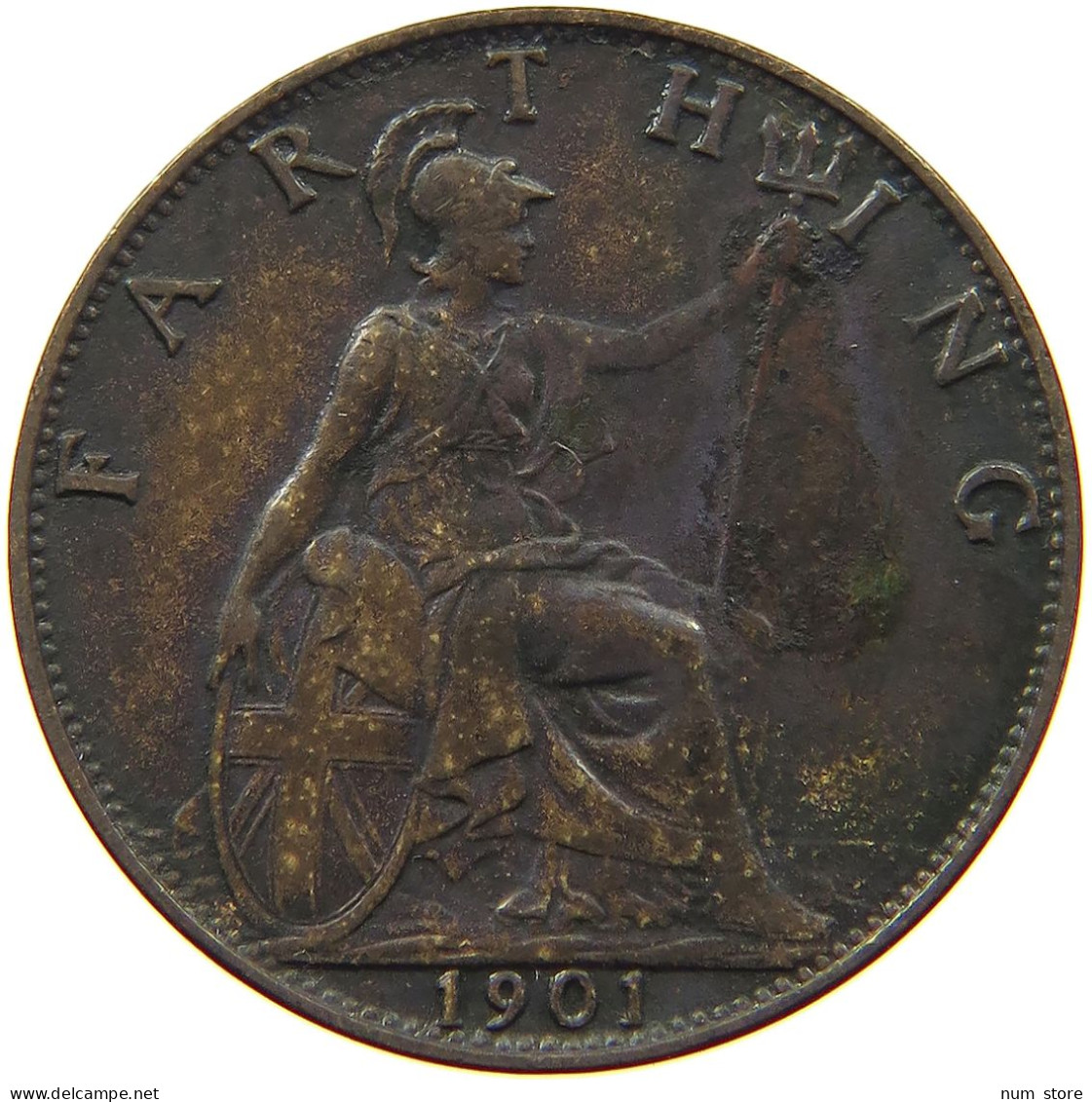 GREAT BRITAIN FARTHING 1901 Victoria 1837-1901 #a011 0955 - B. 1 Farthing