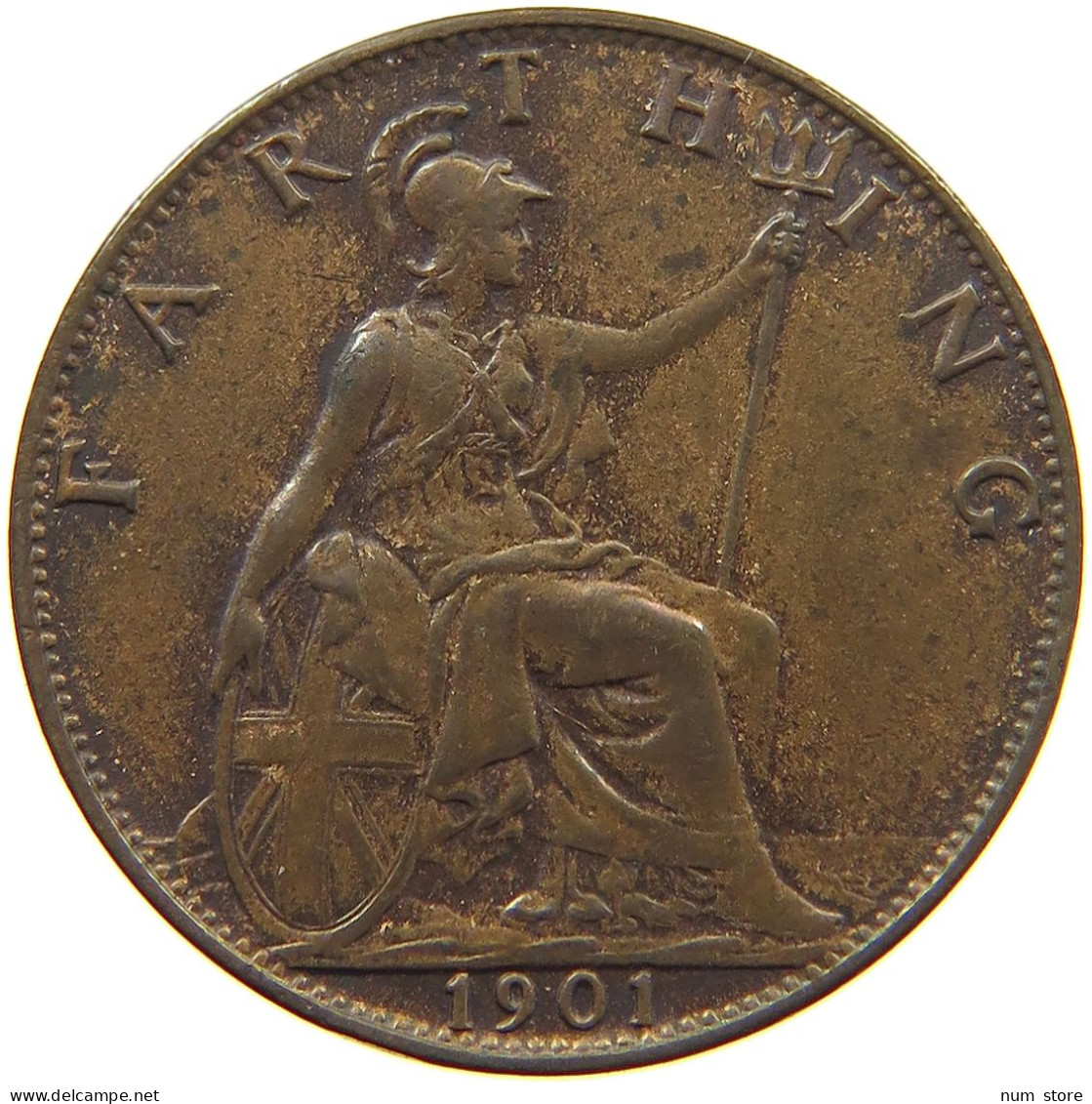 GREAT BRITAIN FARTHING 1901 Victoria 1837-1901 #c006 0197 - B. 1 Farthing