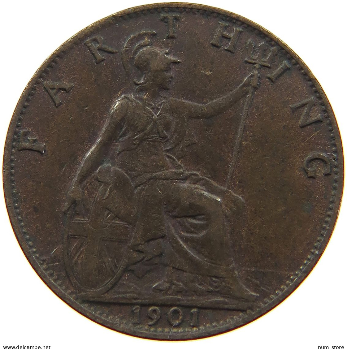 GREAT BRITAIN FARTHING 1901 Victoria 1837-1901 #a011 0985 - B. 1 Farthing