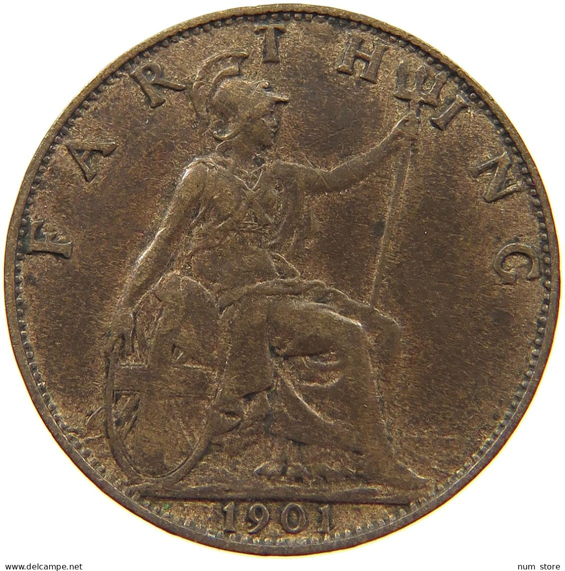 GREAT BRITAIN FARTHING 1901 Victoria 1837-1901 #a011 0919 - B. 1 Farthing