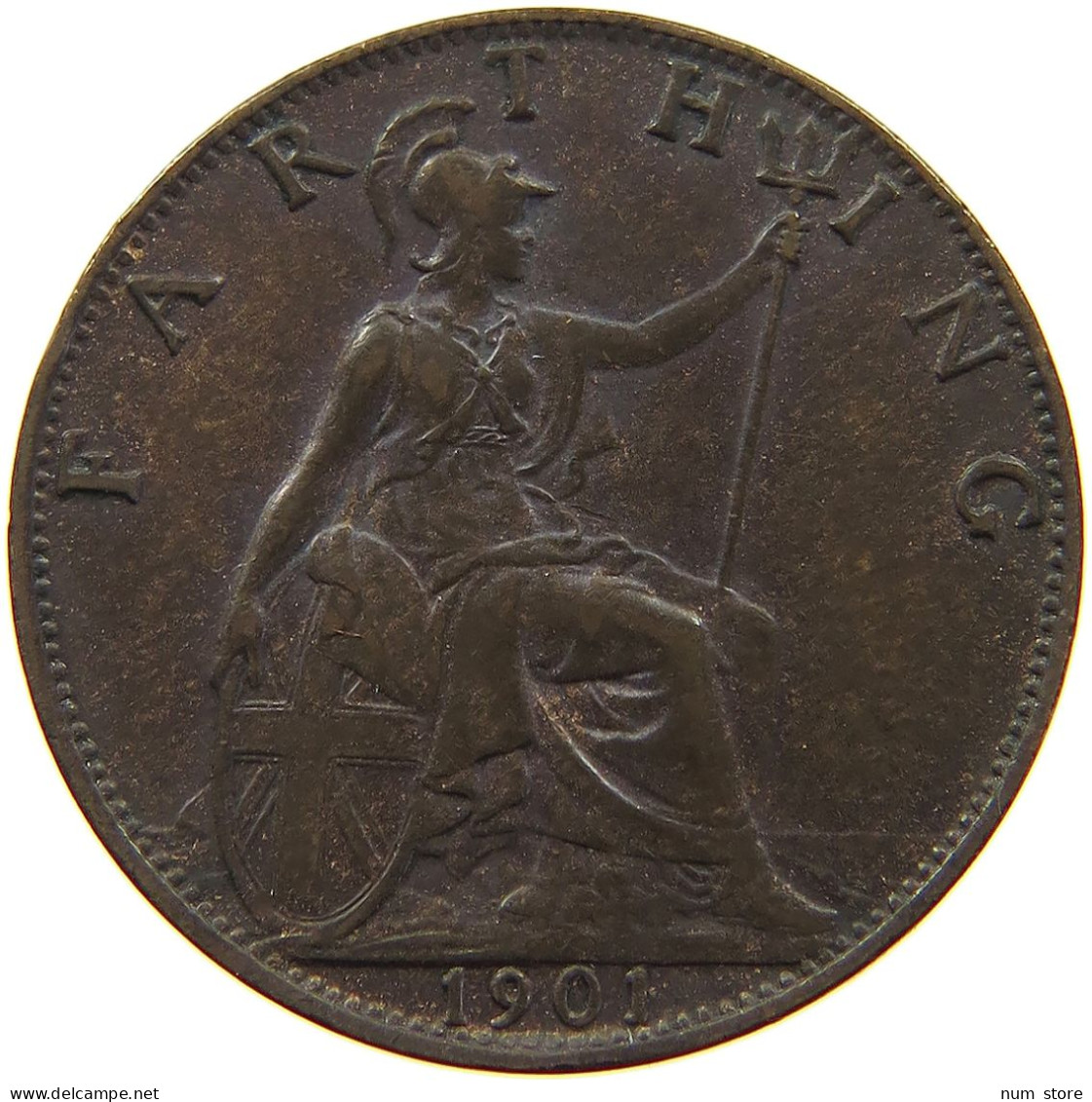 GREAT BRITAIN FARTHING 1901 Victoria 1837-1901 #a011 0925 - B. 1 Farthing