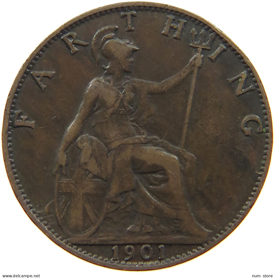 GREAT BRITAIN FARTHING 1901 Victoria 1837-1901 #a011 0901 - B. 1 Farthing