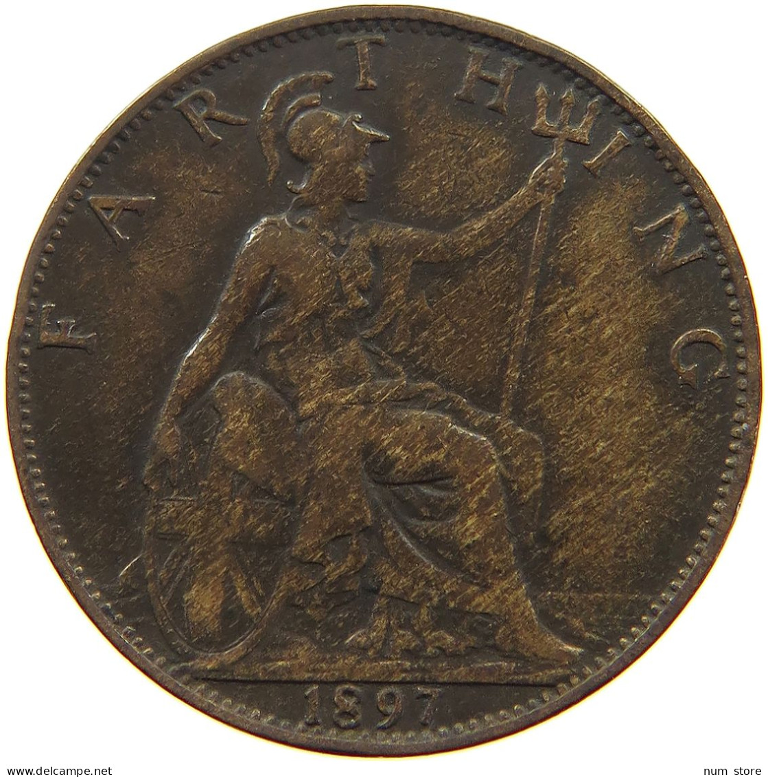 GREAT BRITAIN FARTHING 1897 Victoria 1837-1901 #a011 0969 - B. 1 Farthing