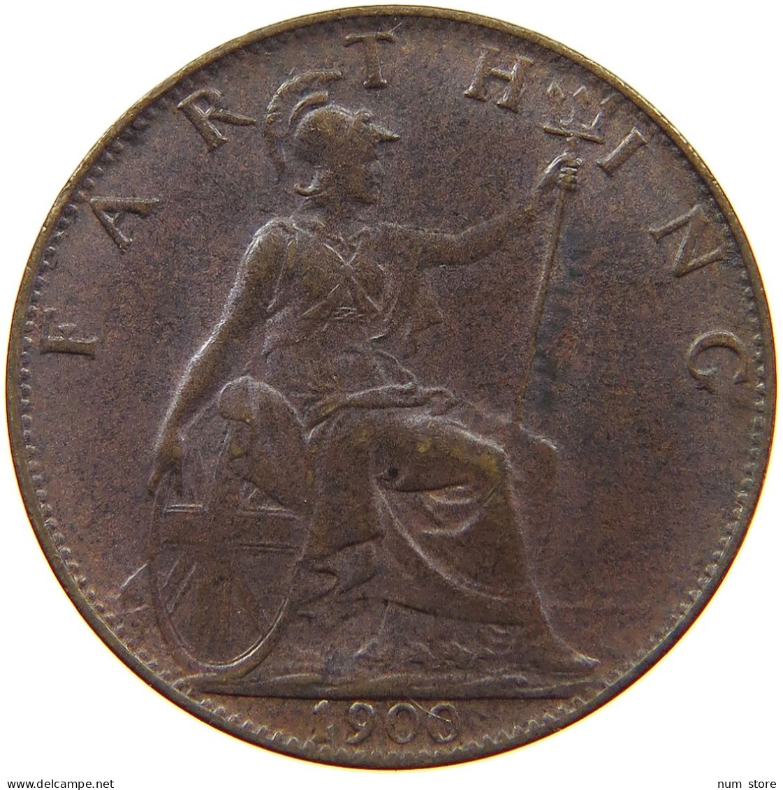 GREAT BRITAIN FARTHING 1900 Victoria 1837-1901 #a011 0967 - B. 1 Farthing