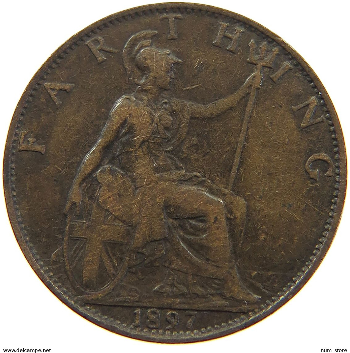 GREAT BRITAIN FARTHING 1897 Victoria 1837-1901 #a011 0993 - B. 1 Farthing