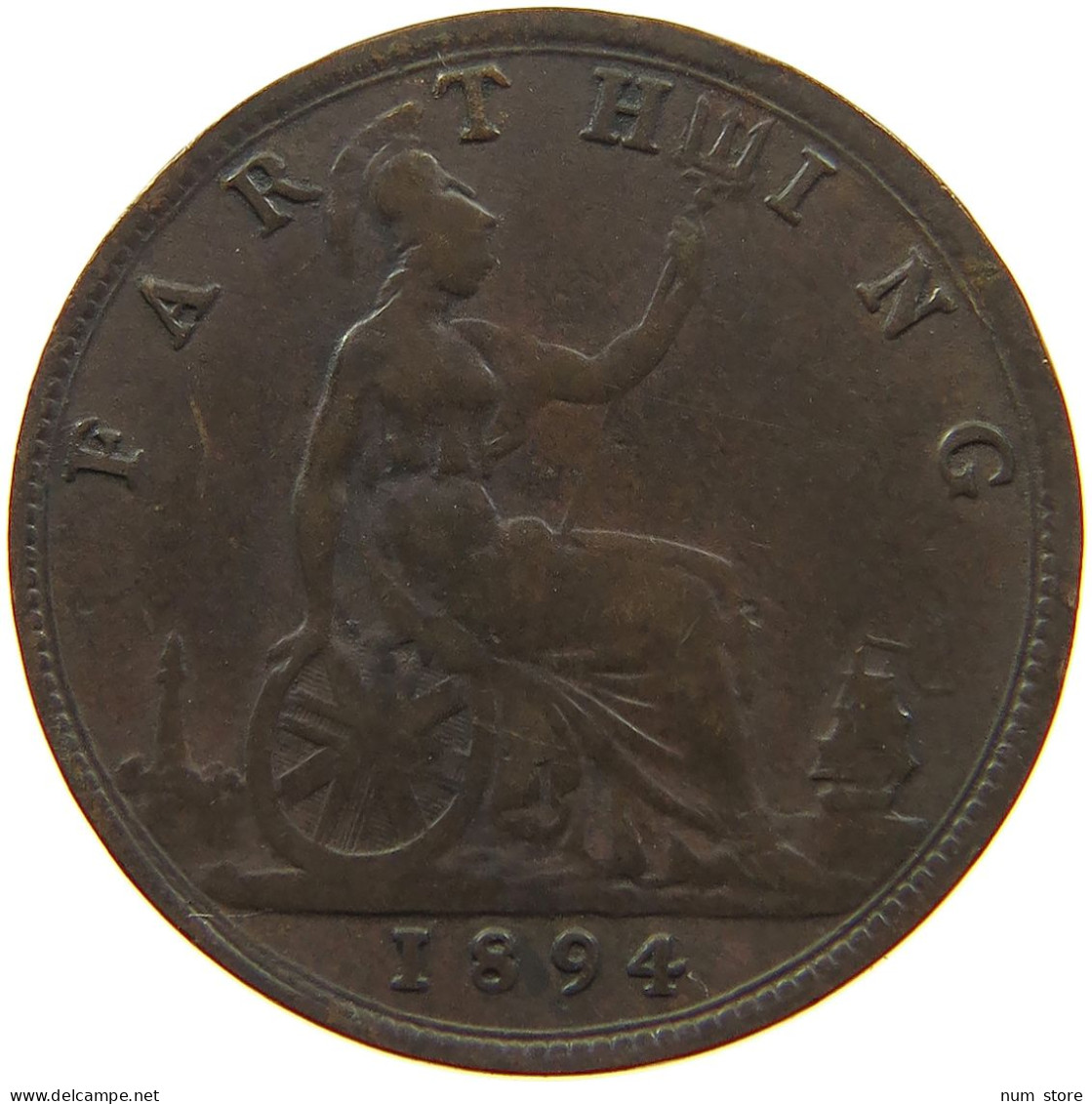 GREAT BRITAIN FARTHING 1894 Victoria 1837-1901 #a011 0805 - B. 1 Farthing