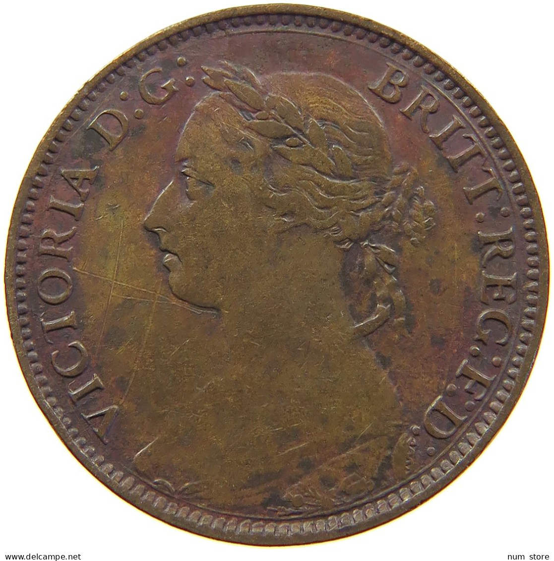 GREAT BRITAIN FARTHING 1893 Victoria 1837-1901 #c062 0077 - B. 1 Farthing