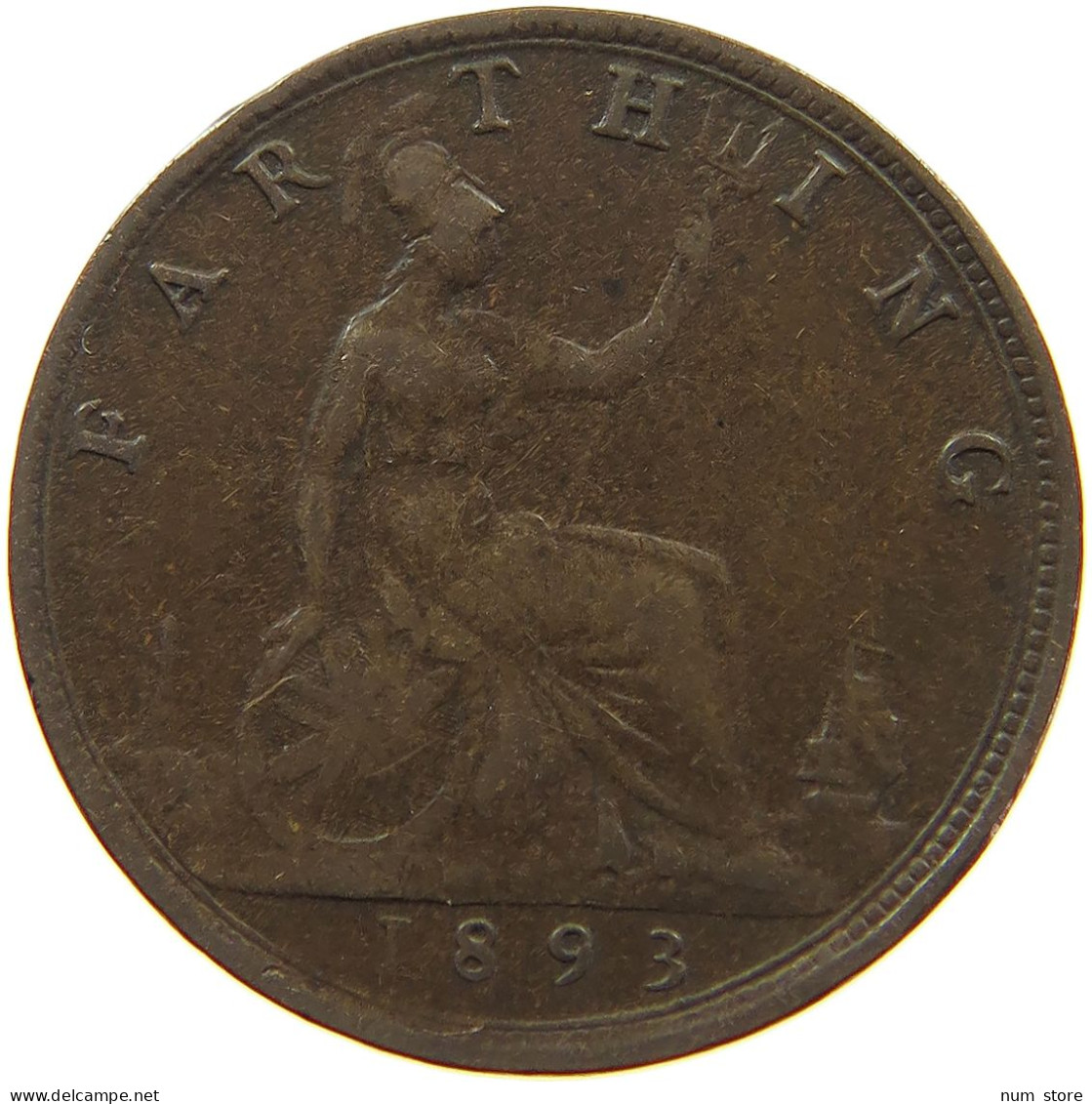 GREAT BRITAIN FARTHING 1893 Victoria 1837-1901 #a011 0801 - B. 1 Farthing