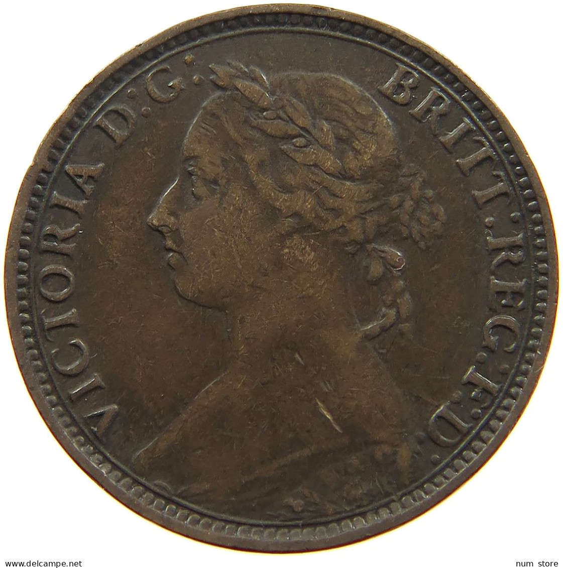 GREAT BRITAIN FARTHING 1893 Victoria 1837-1901 #a011 0789 - B. 1 Farthing