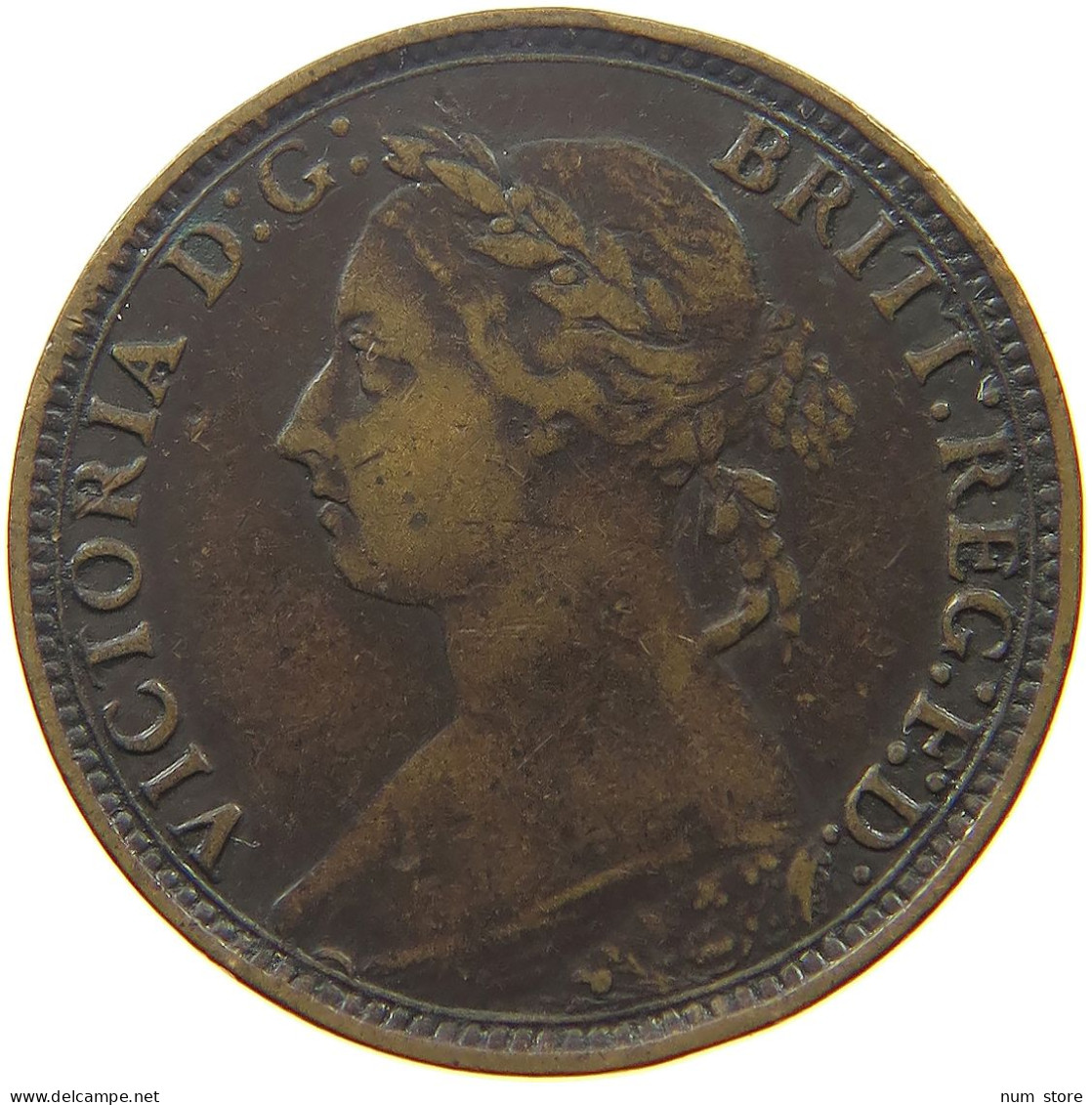 GREAT BRITAIN FARTHING 1891 Victoria 1837-1901 #s051 0761 - B. 1 Farthing