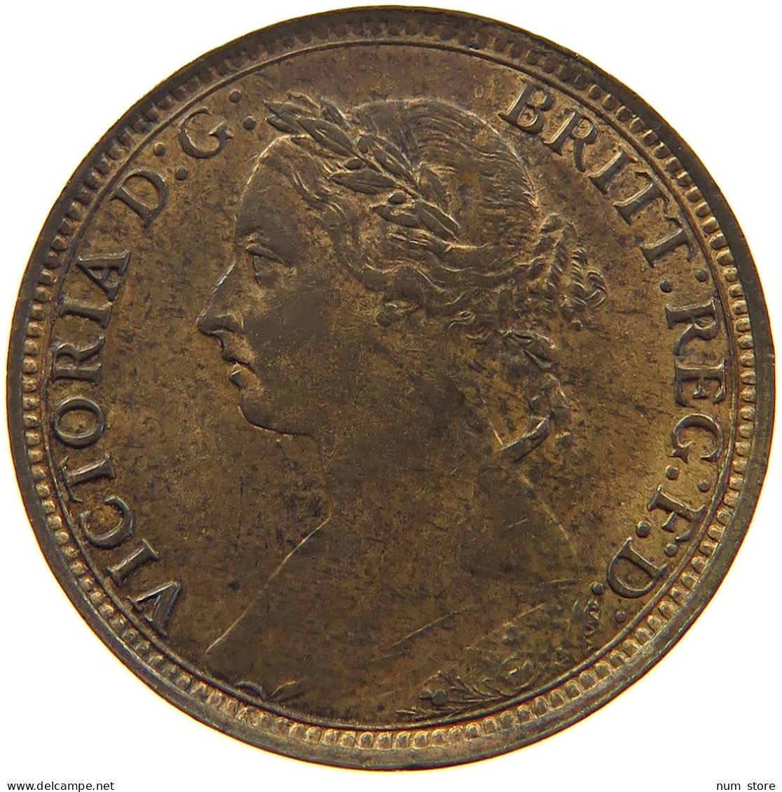 GREAT BRITAIN FARTHING 1891 Victoria 1837-1901 #s018 0345 - B. 1 Farthing