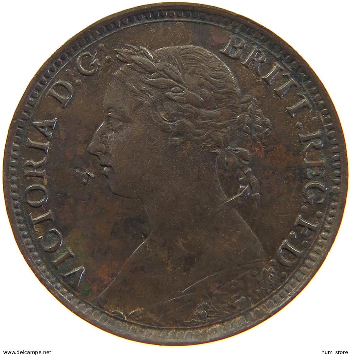 GREAT BRITAIN FARTHING 1891 Victoria 1837-1901 #c050 0361 - B. 1 Farthing