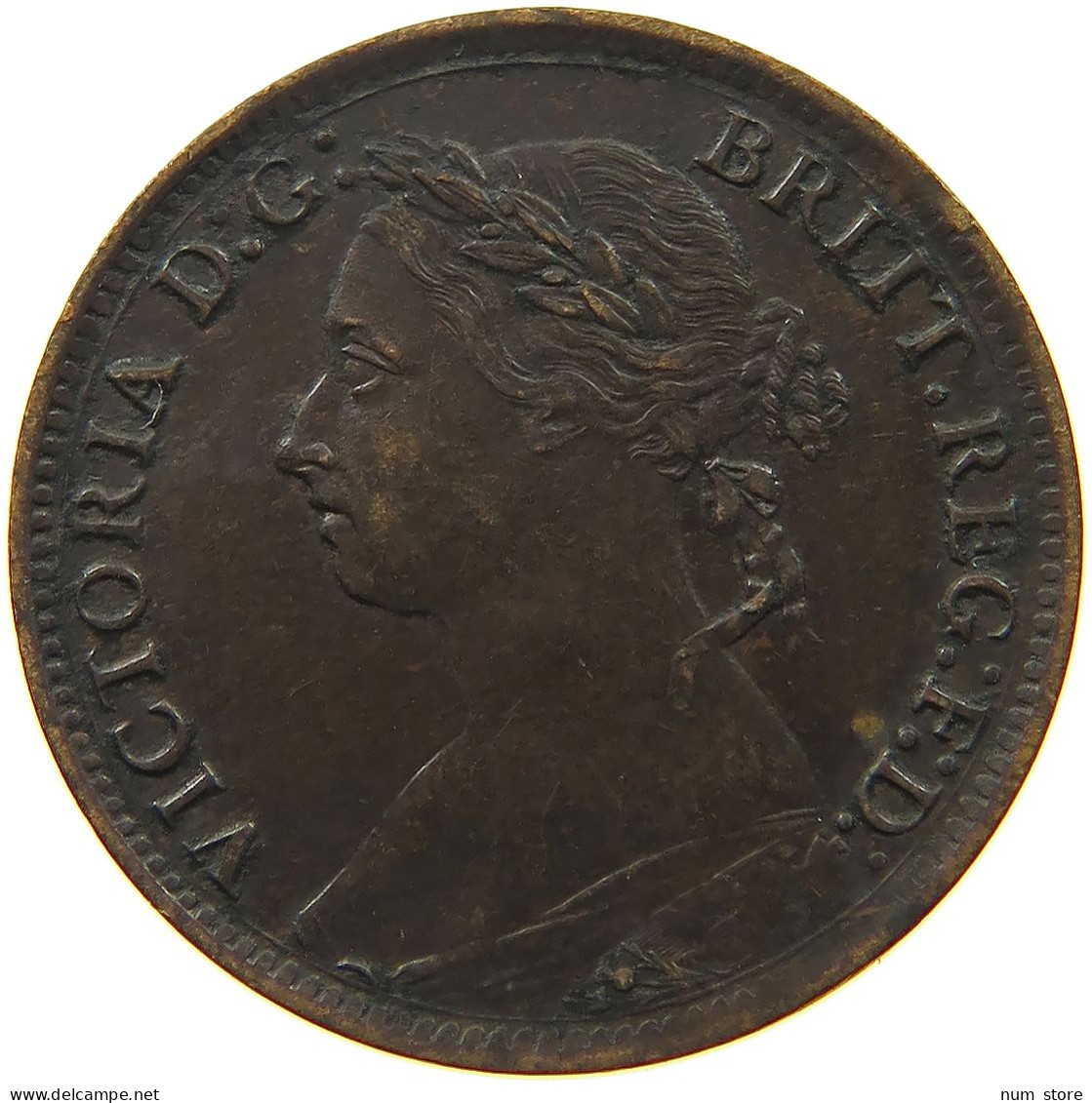 GREAT BRITAIN FARTHING 1890 Victoria 1837-1901 #s080 0185 - B. 1 Farthing