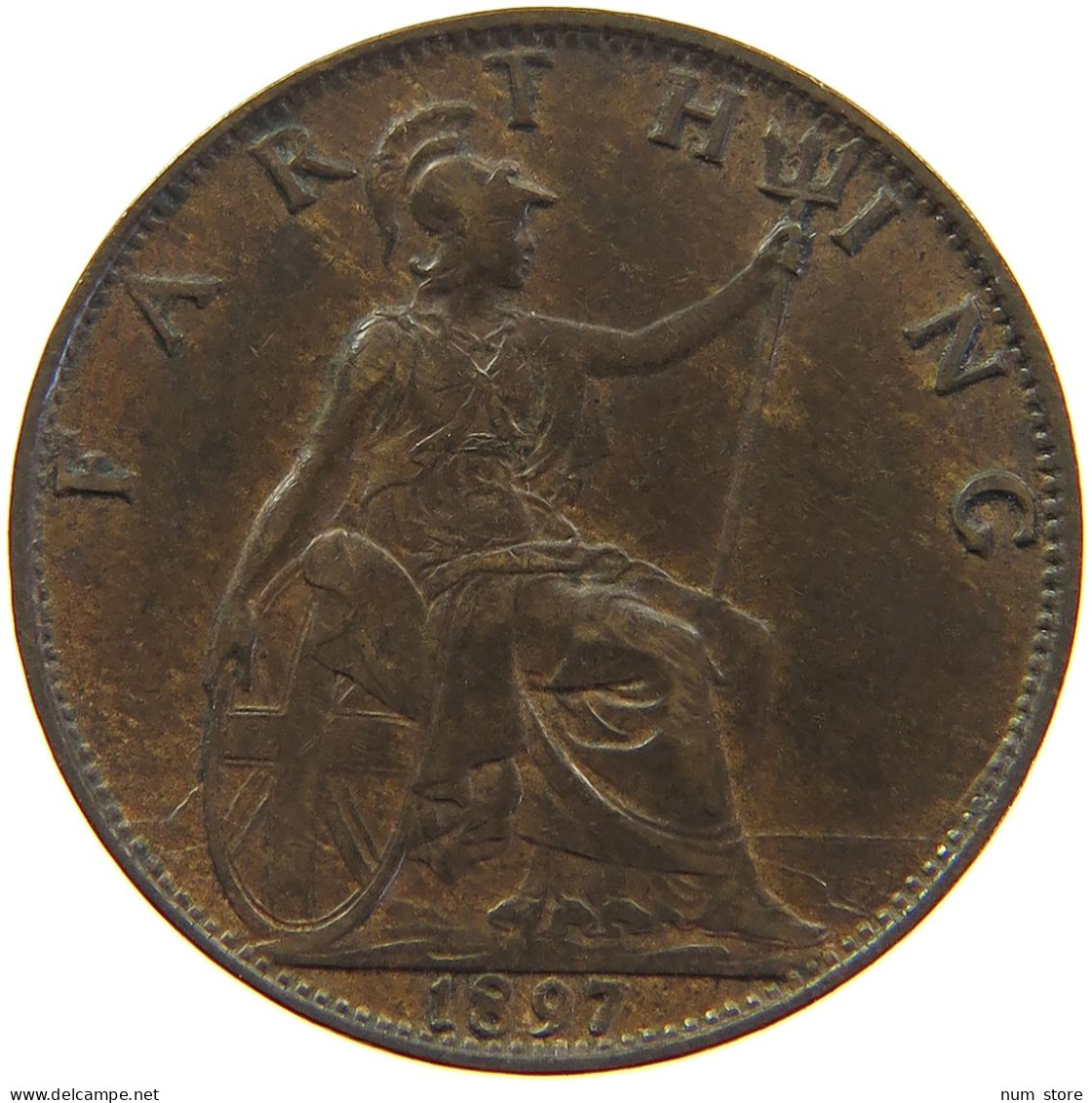 GREAT BRITAIN FARTHING 1897 Victoria 1837-1901 #s010 0067 - B. 1 Farthing