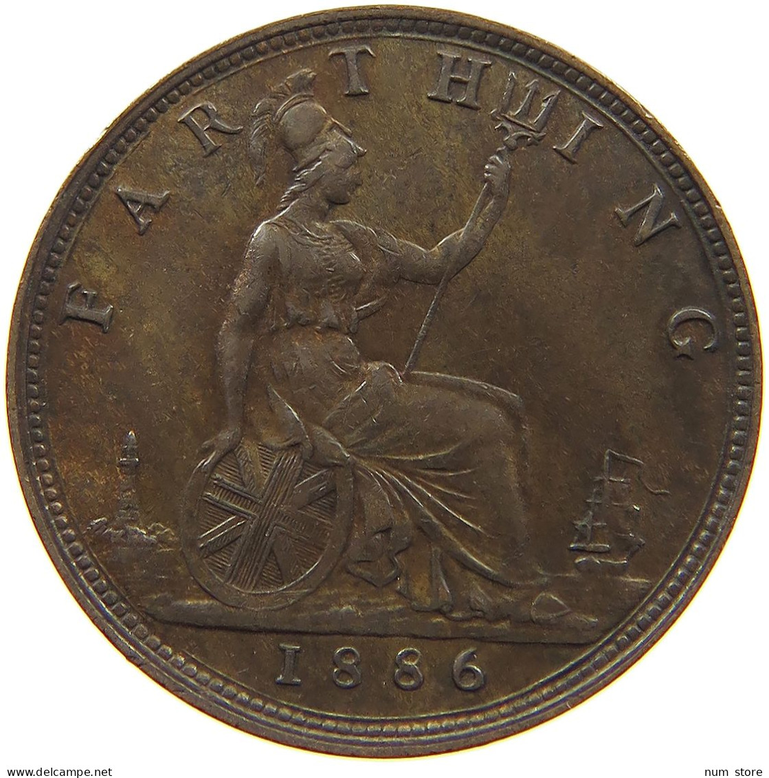 GREAT BRITAIN FARTHING 1886 Victoria 1837-1901 #t157 0083 - B. 1 Farthing