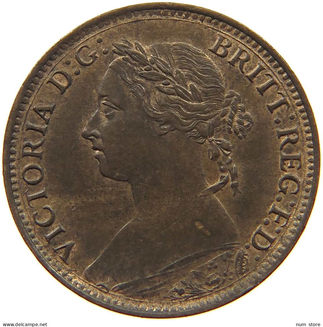 GREAT BRITAIN FARTHING 1887 Victoria 1837-1901 #t149 0301 - B. 1 Farthing