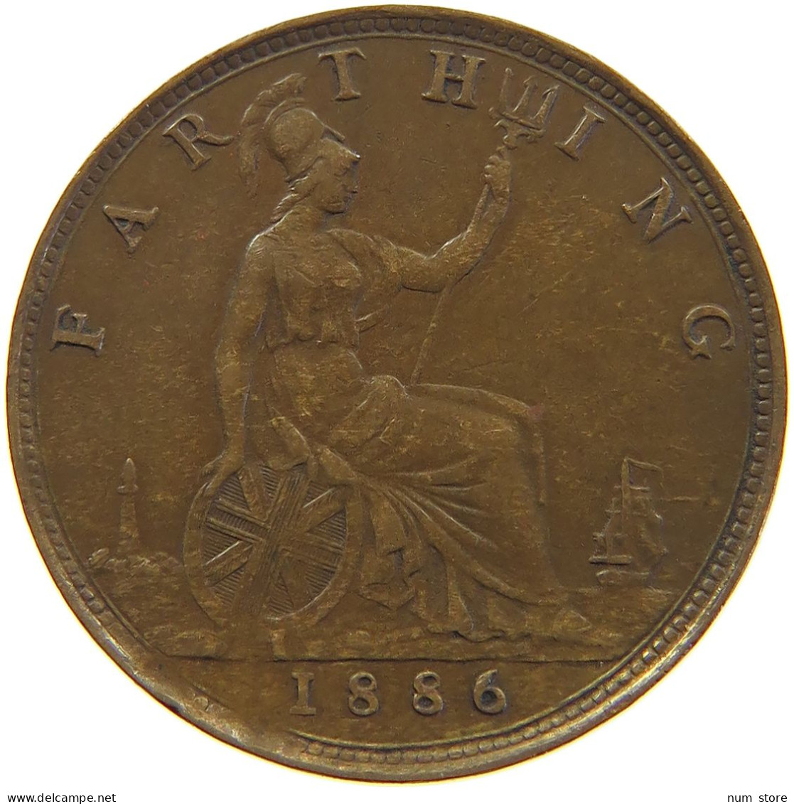 GREAT BRITAIN FARTHING 1886 Victoria 1837-1901 #c064 0097 - B. 1 Farthing