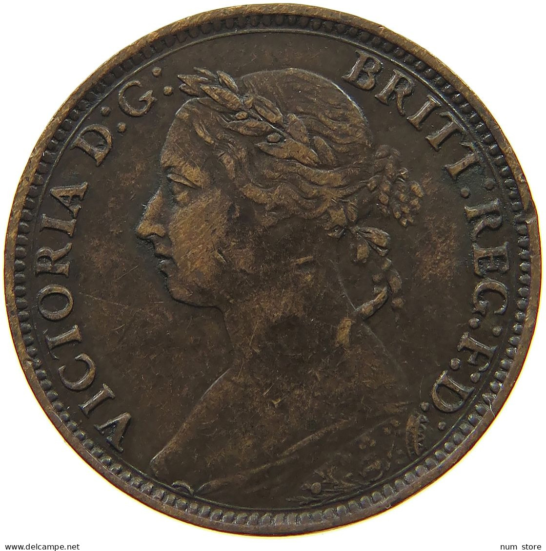 GREAT BRITAIN FARTHING 1886 Victoria 1837-1901 #s080 0181 - B. 1 Farthing