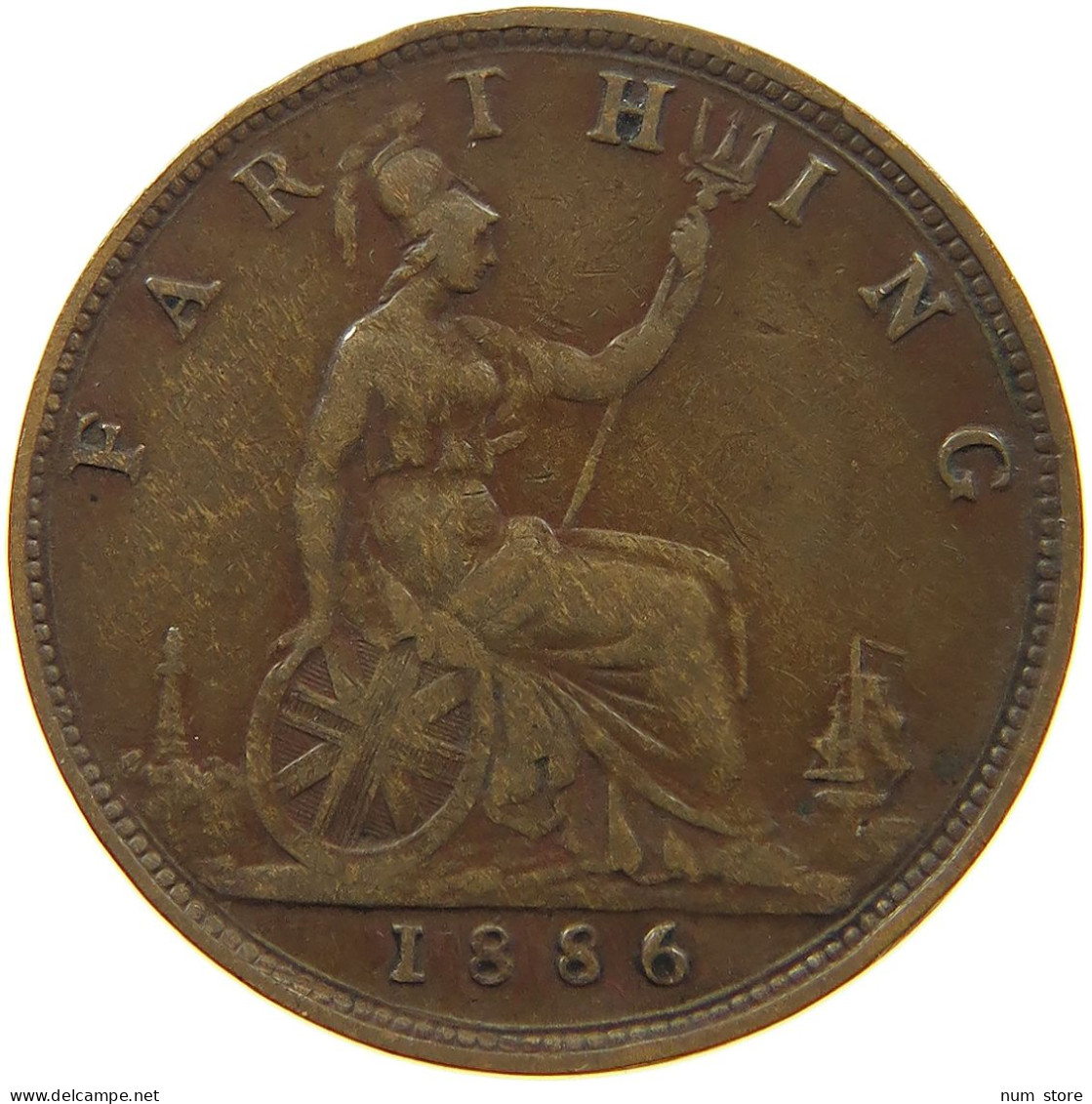 GREAT BRITAIN FARTHING 1886 Victoria 1837-1901 #a011 0833 - B. 1 Farthing